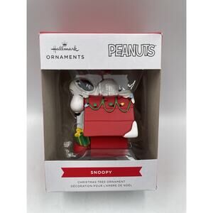 2024 Hallmark Peanuts Snoopy on Dog House Christmas Ornament New In Box